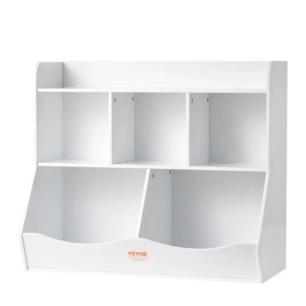 VEVOR toy storage organizer, white with multiple compartments and a branded logo at the bottom front.