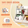 VEVOR toy storage organizer with safe edges, anti-tipping design, and rounded corners for kids' safety.