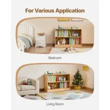 VEVOR Montessori Bookshelf, 870 mm Width Toy Storage Organizer,  2-Tier Kids Display Storage Cabinet, Daycare Furniture, Kids Bookshelf for Bedroom, Nursery, Living Room, Entryway, Preschool, Brown