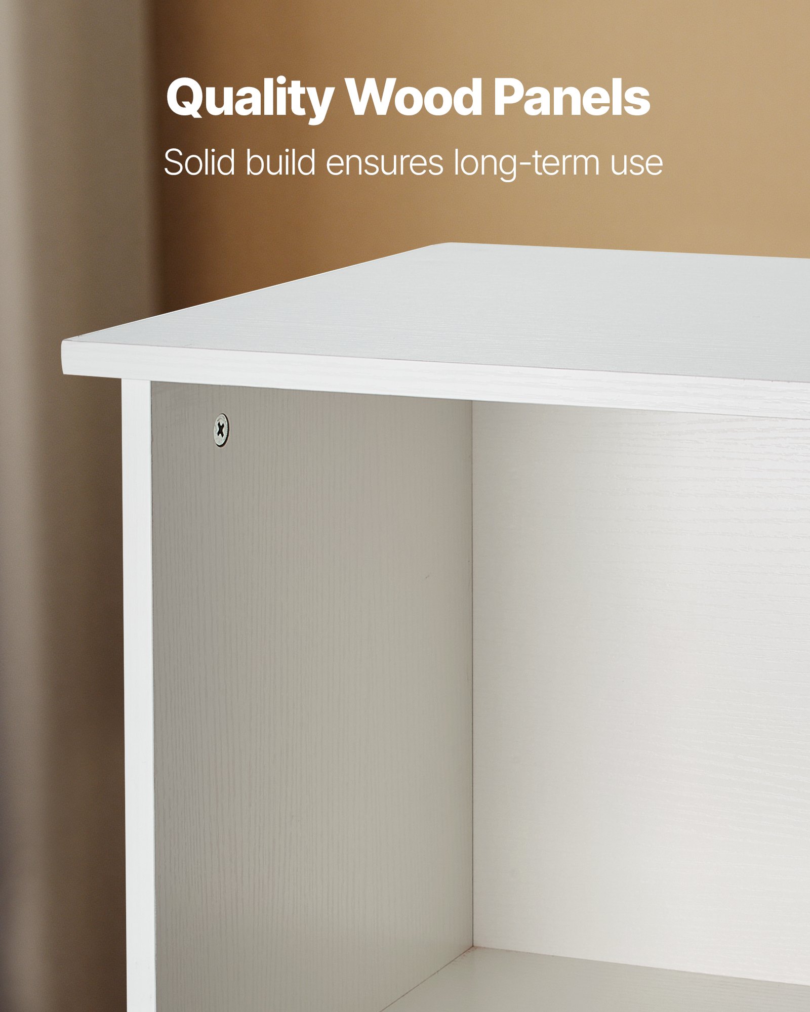 VEVOR Toy Storage Organizer, Wooden Kids Bookshelf with Storage, Toy Storage Cabinet with 4 Mobile Drawers, Kids Storage Organizer for Bedroom, Nursery, Living Room, Entryway, Preschool, White