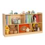 VEVOR Montessori Bookshelf, 45 in Width Toy Storage Organizer, 5-Section Kids Display Storage Cabinet, Daycare Furniture, Kids Bookshelf for Bedroom, Nursery, Living Room, Entryway, Preschool, Brown