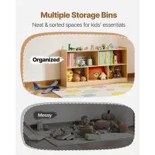 VEVOR Toy Storage Organizer 2-Tier Cabinet 5 Section Cubbies Home School Brown