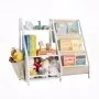 VEVOR 3-Tier Kids Bookshelf, Toy Storage Organizer for Toddler, Book Shelf for Kids Rooms with Sling Book Rack and Storage Bag, Kids Storage Book Shelves for Kids Room, Playroom, Kindergarten, Nursery