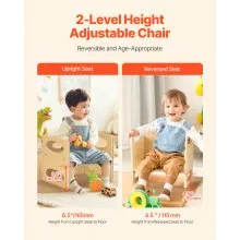 VEVOR Montessori Weaning Table and Chair Set, Wooden Toddler Table and Chair Set for Aged 1-5, Adjustable Height Kids Montessori Chair and Activity Table, Ideal for Reading, Eating, Playing - Natural