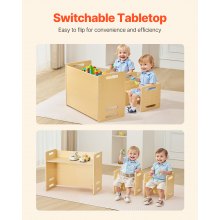 Weaning Table and Chair Set Montessori Toddler Desk with 2 Chairs Wood