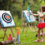 VEVOR Bow and Arrow Set for Kids, LED Light Up Archery Set with 10 Suction Cup Arrows, Hanging Target, Quiver, 3 Target Cans, Outdoor Toy for Boys & Girls 6 7 8 9 10+ Years Old, Birthday Gift for Kid