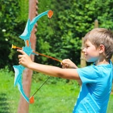 VEVOR Bow and Arrow Set for Kids, LED Light Up Archery Set with 10 Suction Cup Arrows, Hanging Target, Quiver, 3 Target Cans, Outdoor Toy for Boys & Girls 6 7 8 9 10+ Years Old, Birthday Gift for Kid