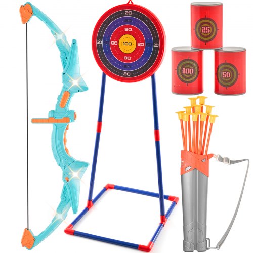 Kit Arc Et Flèche Pour Enfants Sealilac Violet - 25 Fléchettes Mousse Ventouse + Cible - Cadeau Fun Et Sécurisé