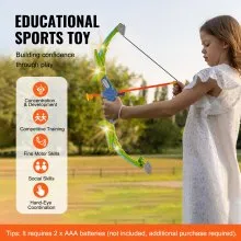 VEVOR Bow and Arrow Set for Kids, 2 Pack LED Light Up Archery Set with 20 Suction Cup Arrows, Standing Target, 2 Quivers, 3 Target Cans, Outdoor Toy Birthday Gift for Boys & Girls 6 7 8 9 10+ Year Old