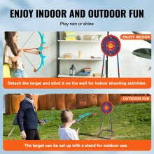 VEVOR Bow and Arrow Set for Kids, 2 Pack LED Light Up Archery Set with 20 Suction Cup Arrows, Standing Target, 2 Quivers, 2 Guns, 20 Soft Bullets, 3 Target Cans, Outdoor Toy for Boy & Girl 6+ Year Old