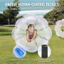 VEVOR Inflatable Bumper Balls 2-Pack 3FT/0.9M PVC Sumo Zorb Balls for Kid & Teen