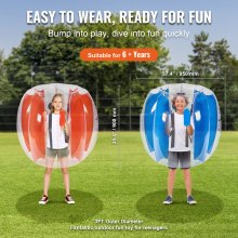 VEVOR oppblåsbare støtfangerballer 2-pack, 3FT/0,9M Body Sumo Zorb-baller for barn og tenåringer, holdbare PVC menneskehamster-bobleballer for utendørs lagspill, støtfanger-bopperleker for lekeplass, hage, park