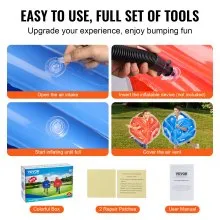 VEVOR Inflatable Bumper Balls 2-Pack, 2FT/0.6M Body Sumo Zorb Balls for Kids, Durable PVC Human Hamster Bubble Balls for Child Outdoor Team Gaming Play, Bumper Bopper Toys for Playground, Yard, Park