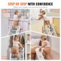 VEVOR Foldable Toddler Step Stool Adjustable 3 Step to 2-Step Kitchen Stool Blue