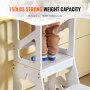 Σκαμπό VEVOR Toddler Step Stool για παιδιά, Φυσικό ξύλο πεύκου Βοηθητικό σκαμπό κουζίνας για νήπια με ράγα ασφαλείας, 150LBS ικανότητα φόρτωσης Standing Tower Σκαμπό εκμάθησης για Υπνοδωμάτιο Μπάνιο Πάγκος κουζίνας, λευκό