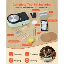 VEVOR Mini Pottery Wheel Electric Clay Wheel for Kids and Adults 6 inch Green