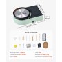 VEVOR Mini Pottery Wheel, 158 mm Turntable, Forward and Reverse Rotation, Adjustable Speed, Electric Clay Wheel for Kids and Adults, with Clay Shaping Tools, for Home DIY, Pottery Classes, Green