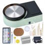 VEVOR Mini Pottery Wheel, 158 mm Turntable, Forward and Reverse Rotation, Adjustable Speed, Electric Clay Wheel for Kids and Adults, with Clay Shaping Tools, for Home DIY, Pottery Classes, Green