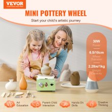 VEVOR Mini Pottery Wheel Electric Ceramic Wheel Machine 0-320RPM Speed Green