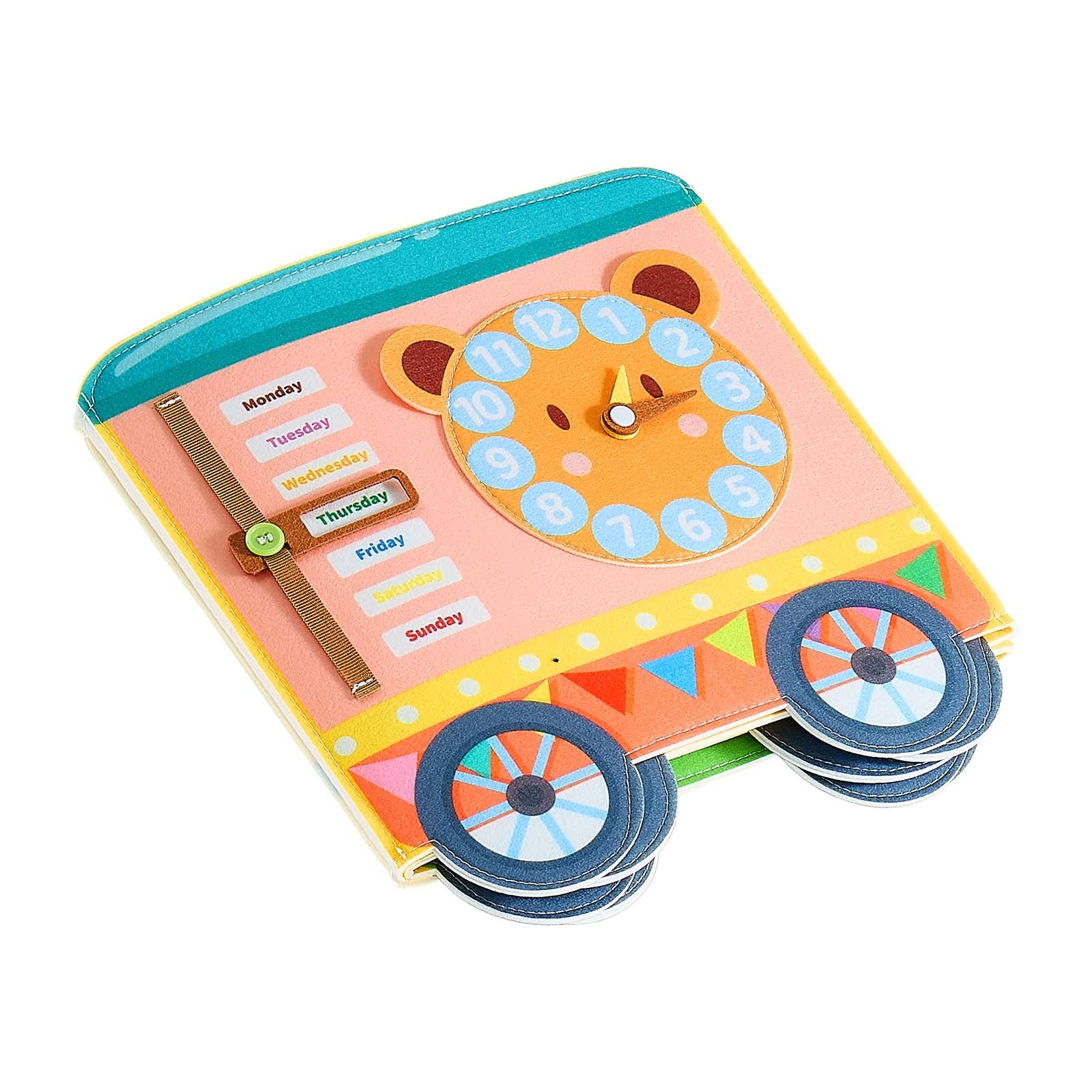 VEVOR Felt Wall Busy Board, 14-in-1 Train Foldable Montessori Activity Toys, Travel Daycare, Classroom, Playroom, Home, Educational Sensory Panel, with Letters Fruits Vegetables Clock Learning Pieces