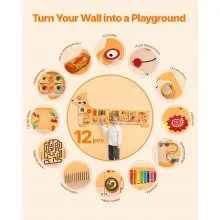 VEVOR Puppy Activity Wall Busy Board Panels 12 Activities Sensory Wall Panel