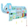 VEVOR Wall Busy Board, 14-in-1 Elephant Montessori Sensory Activity Panels, Learning Activity Center for Daycare, Classroom, Playroom, and Home, Sturdy Wooden Educational Toys, with Mounting Hardware