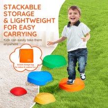 VEVOR Kids Balance Stepping Stones Parcours d'obstacles sensoriels 5 pièces pour extérieur et intérieur