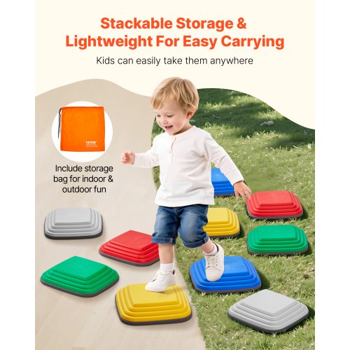 Xuanheng Poutres d'Équilibre pour Enfants Jouet d'Entraînement Jouet de Sport Blocs d'Équilibre Intérieur et Extérieur 8 Pcs Arc-en-Ciel