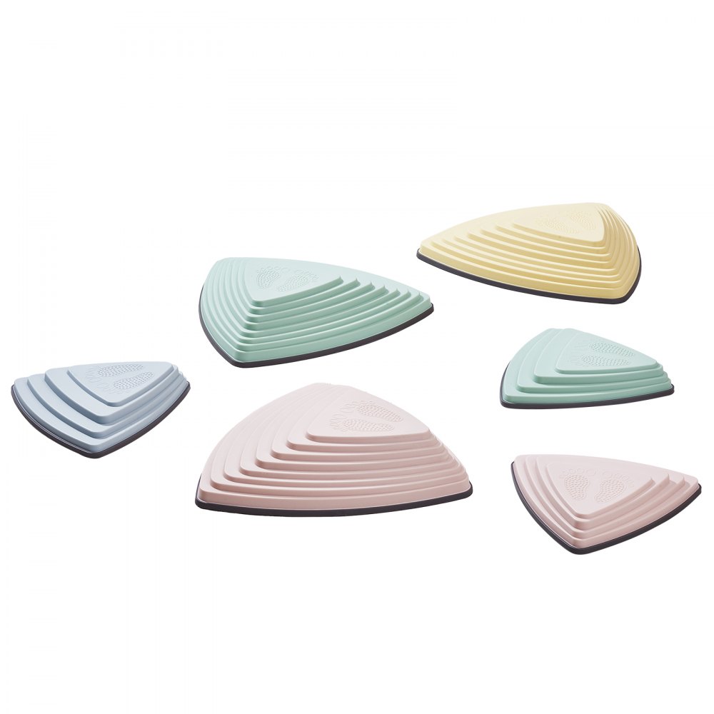 VEVOR Balance Stepping Stones for Kids, 6 PCS, Up to 100 kg, Non-Slip Toddlers Sensory Stepping Stones, Obstacle Course Coordination Game Toys Indoor or Outdoor Play for Children Aged 3 4 5 6 7 8+