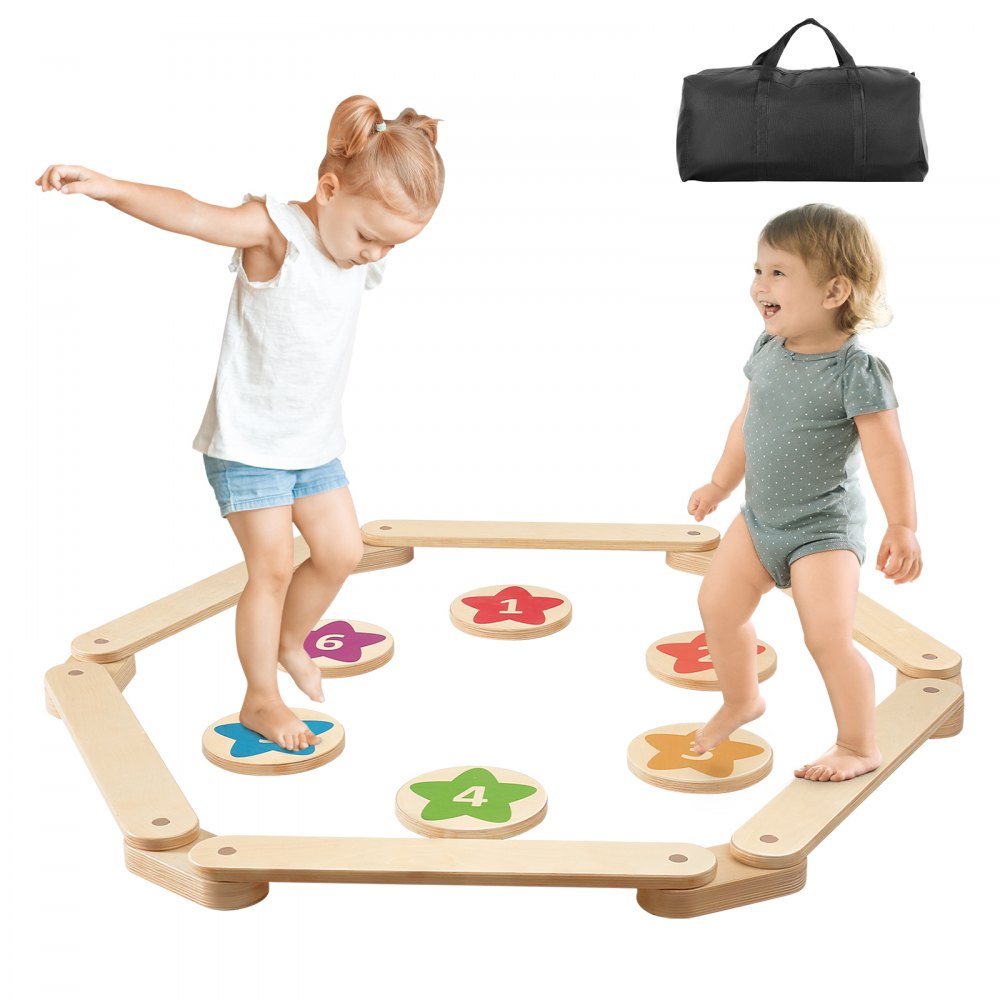 VEVOR Kids Balance Beam Stepping Stones Gymnastics Children Balance Board 6 ΤΕΜ