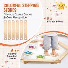VEVOR Kids Balance Beam Stepping Stones Gymnastics Children Balance Board 6 PCS