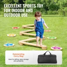 VEVOR - Viga de equilibrio para niños, piedras para escalones, tabla de equilibrio para gimnasia, 6 unidades