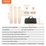 VEVOR Balance Beam Stepping Stones, 3 PCS Wooden Toddler Balance Boards, Montessori Toy for Kids 2-6, Build Coordination and Gross Motor Skills, Gymnastics Course Indoor & Outdoor for Girls Boys Gift