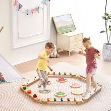 VEVOR - Viga de equilibrio para niños, piedras para escalones, obstáculos para gimnasio, tabla de equilibrio para niños, 6 piezas