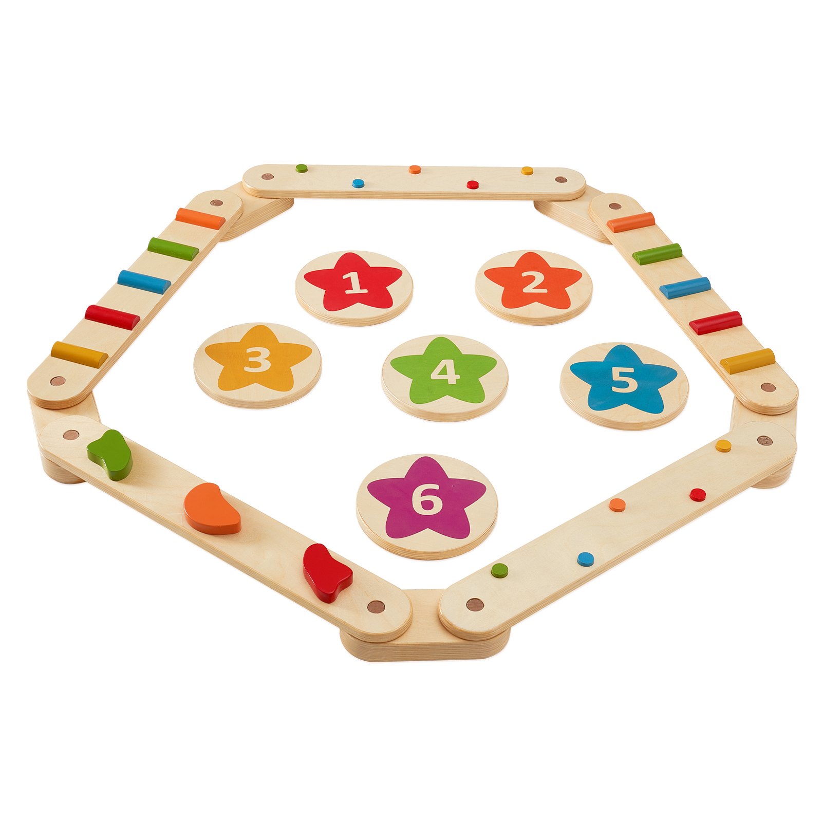 VEVOR Kids Balance Beam Stepping Stones Gym Obstacle Children Balance Board 6PCS