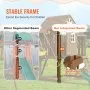 VEVOR Wooden Swing Set, 9 IN 1 Outdoor Playground Sets for Backyards, 2 Swings, Trapeze Bar, 6 FT Slide, Large Upper Fort with Kitchen Toys, Flat Step Ladder, Rock Wall, Picnic Table, Sandbox
