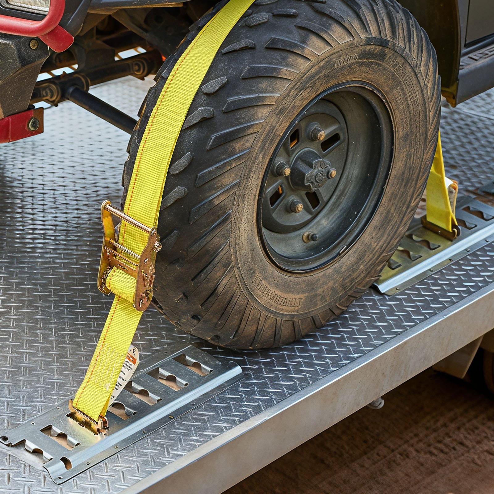 VEVOR Ratchet Straps, 50.8 mm x 4.6 m, 30 Pack E-Track Tie Down Straps, 1995 kg Break Strength & 662 kg Rated Load, Tie Down Ratcheting for Moving, Trailers, Motorcycles, Kayaks, Car Roof, Yellow