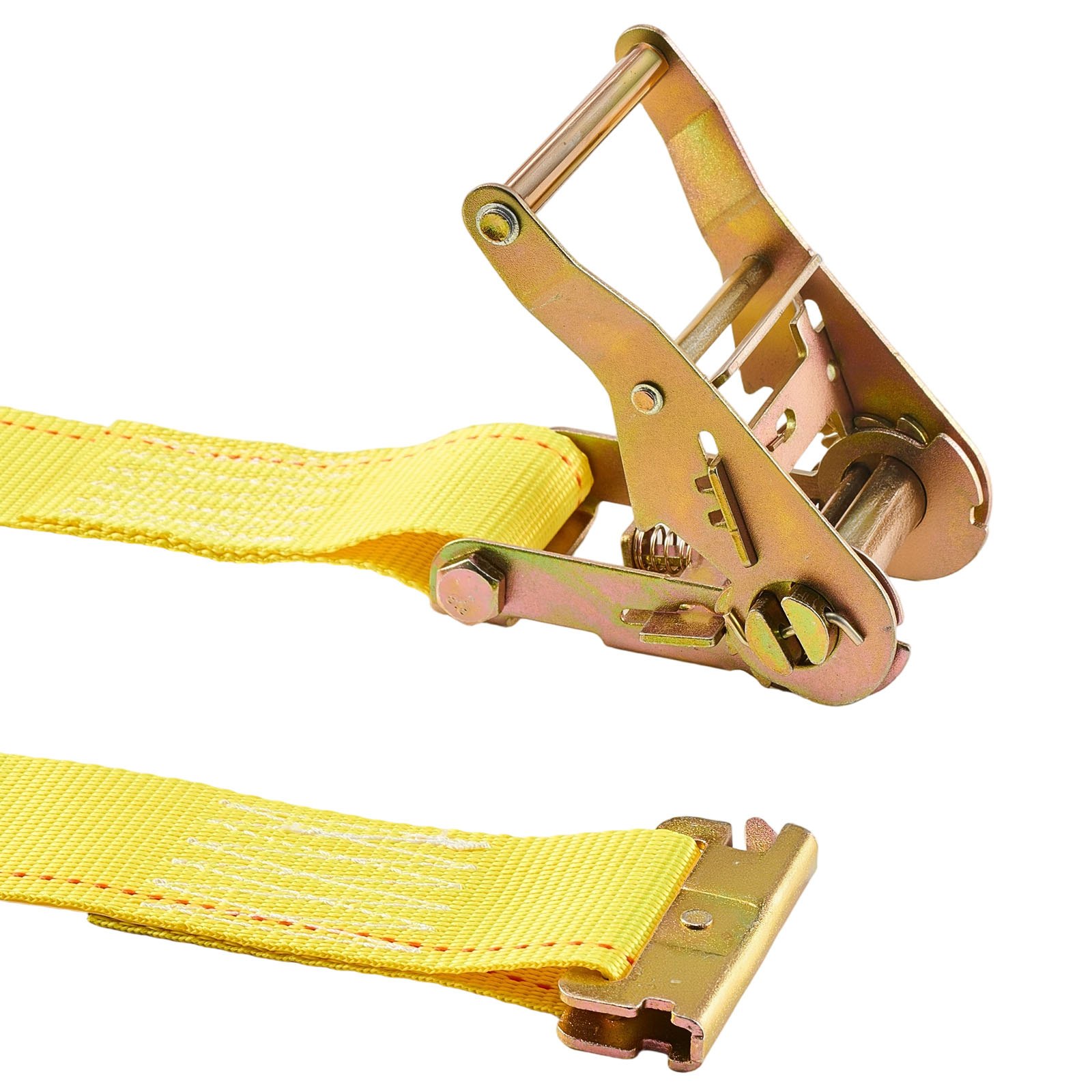 VEVOR Ratchet Straps, 50.8 mm x 4.6 m, 30 Pack E-Track Tie Down Straps, 1995 kg Break Strength & 662 kg Rated Load, Tie Down Ratcheting for Moving, Trailers, Motorcycles, Kayaks, Car Roof, Yellow