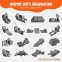 VEVOR Play Couch, 15pcs Modular Kids Nugget Couch, Toddler Foam Sofa Couch with High-density 25D Sponge for Playing, Creativing, Sleeping, Imaginative Kids Furniture for Bedroom and Playroom