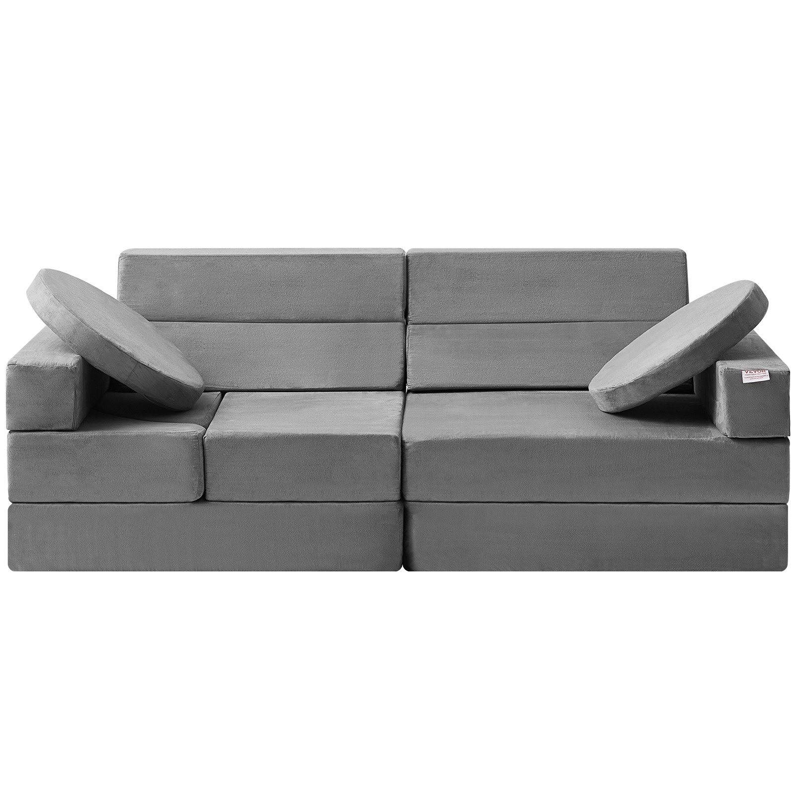 VEVOR Play Couch, 15pcs Modular Kids Couch, Toddler Foam Sofa Couch with High-density 25D Sponge for Playing, Creativing, Sleeping, Imaginative Kids Furniture for Bedroom and Playroom