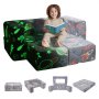 VEVOR Modular Kids Play Couch 4Pcs DIY Glow in the Dark Cadeira para crianças cinza