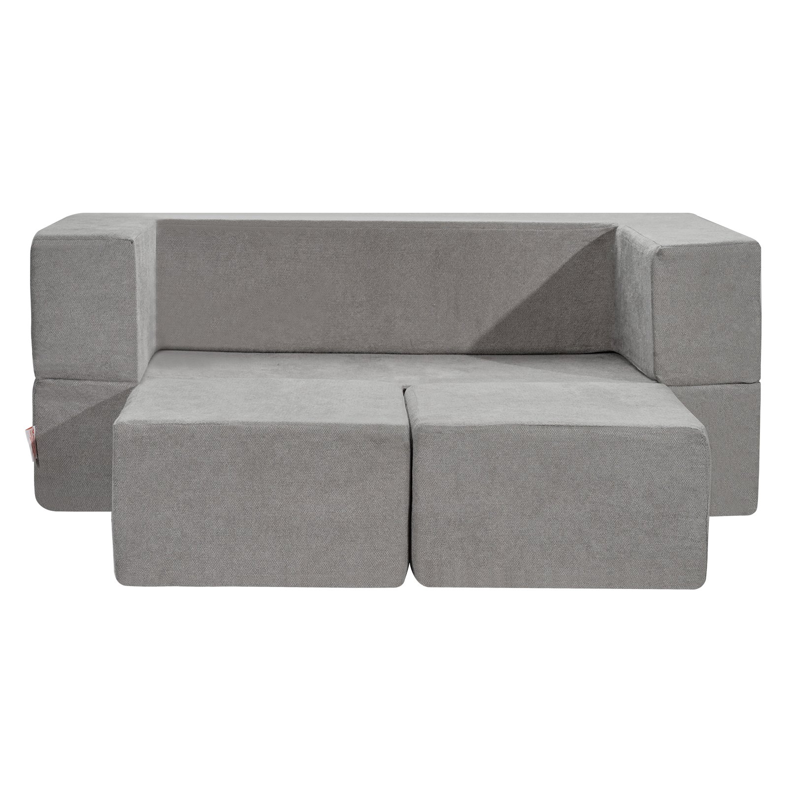 VEVOR Kids Couch, 4Pcs Modular Kids Play Couch, Toddler Couch Sofa Bed, Kids Chair Seat Playroom Furniture, Child Sectional Sofa with Removable Cover for Kids Girls & Boys, Grey