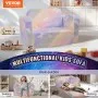 VEVOR Kids Couch, 2-in-1 Toddler Chairs Comfy, Toddler Couch Sofa Bed Fold Out, Convertible Sofa to Lounger, Kids Chair Seat Playroom Furniture for Kids Girls & Boys, Rainbow