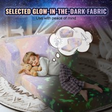 VEVOR Foldable Baby Chair 2-in-1 Baby Lounger Couch Glow in Dark Kids Sofa