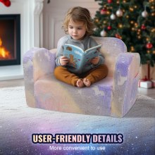 VEVOR Foldable Baby Chair 2-in-1 Baby Lounger Couch Glow in Dark Kids Sofa