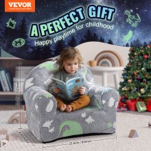 VEVOR Toddler Chair Glow in the Dark Plush Baby Chair Playroom Furniture Grey