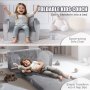 VEVOR Baby Chair Foldable 2-in-1 Comfy Baby Lounger Couch Kids Sofa Grey