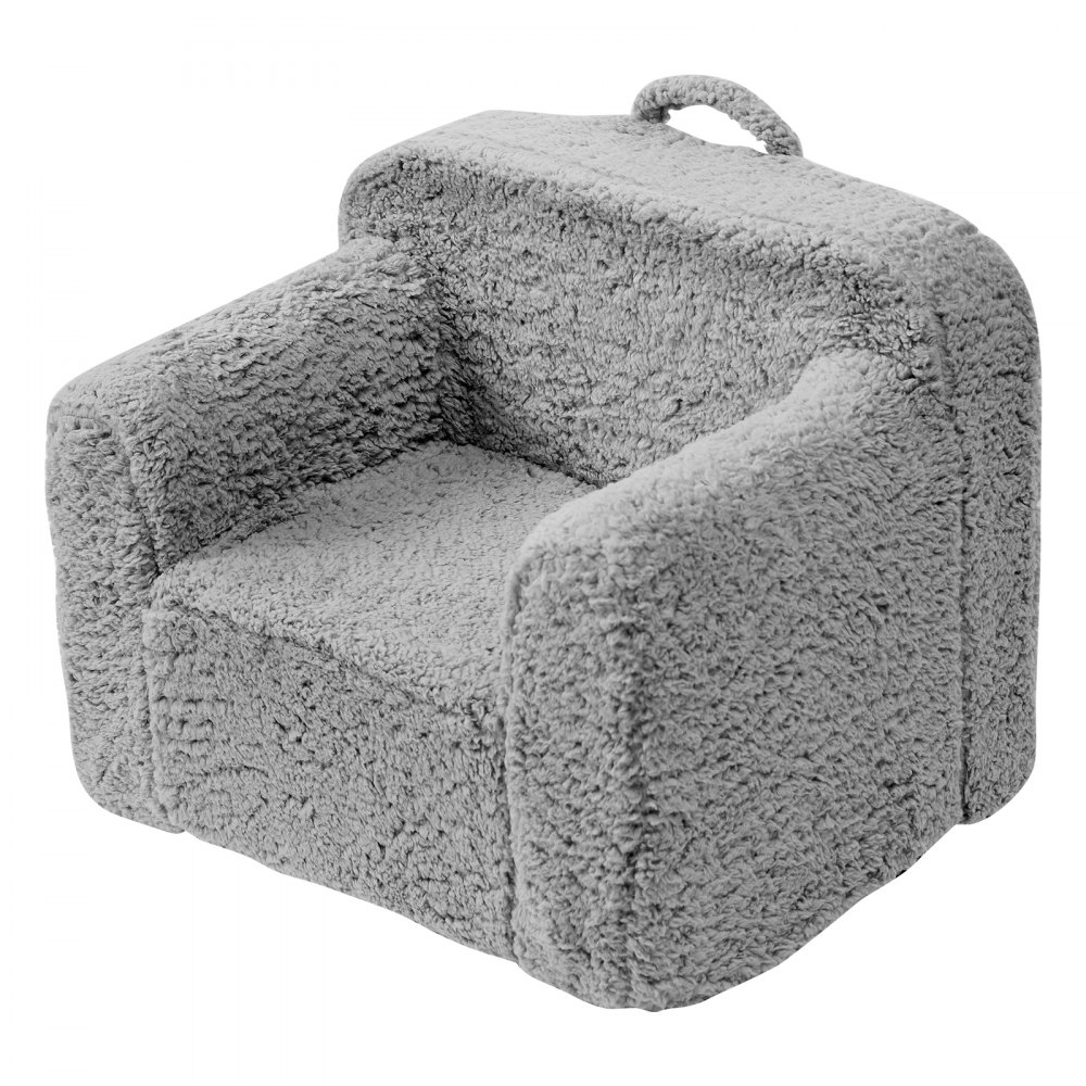 gray VEVOR kids armchair with cozy texture and handle for easy transport.
