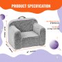 VEVOR Kids Armchair, Kids Sofa with High-density 25D Sponge, Snuggly-Soft Toddler Chair, Sherpa Fabric Reading Couch for Bedroom and Playroom
