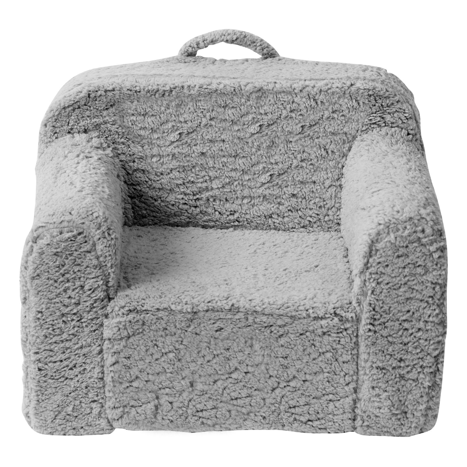 gray VEVOR kids armchair with handle, soft plush fabric, and cozy design.
